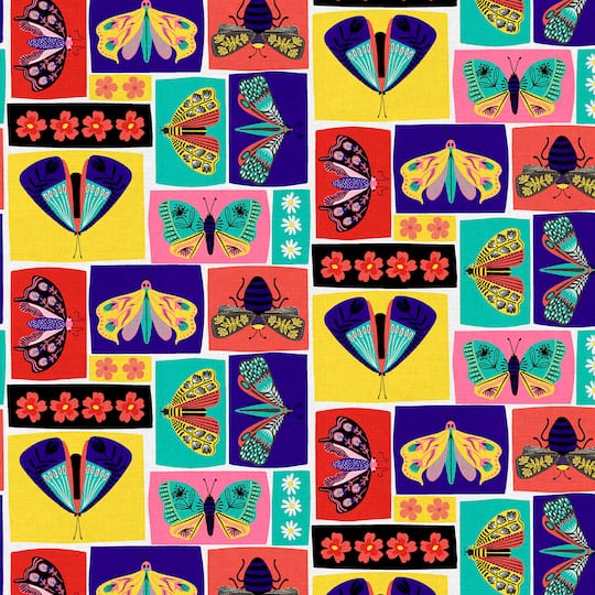 Fabric Editions Multicolor Bug Out Patch Cotton Fabric